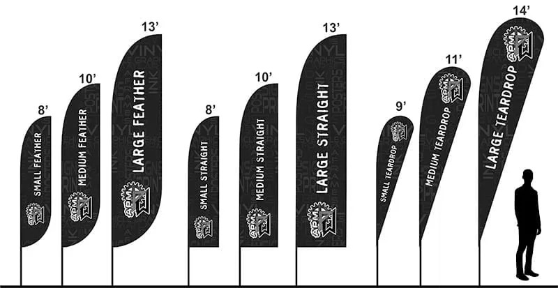 Feather Banners, Different Sizes